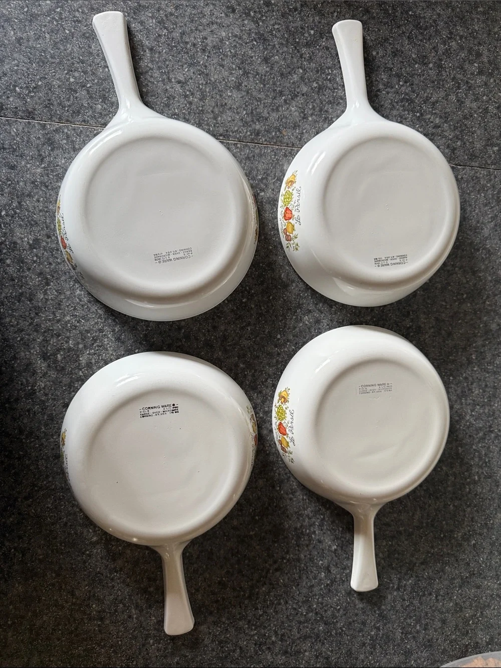 Corning Ware Vintage Spice of Life Pan P-83-B le persil Set of 4